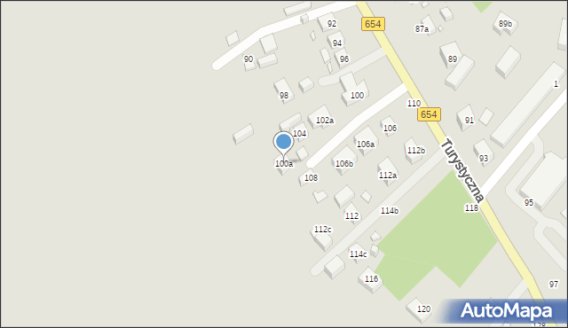 Toruń, Turystyczna, 100a, mapa Torunia