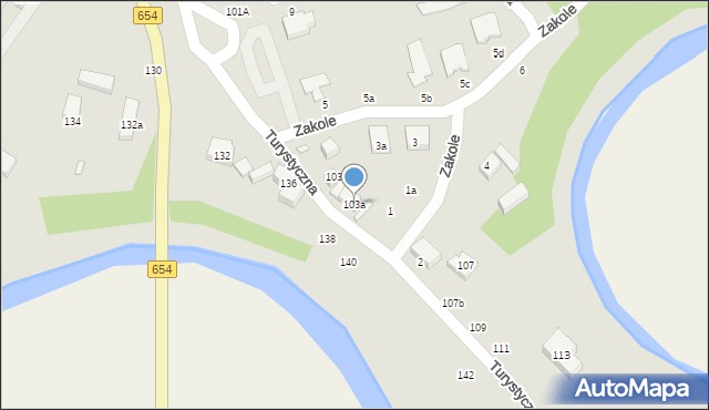 Toruń, Turystyczna, 103a, mapa Torunia