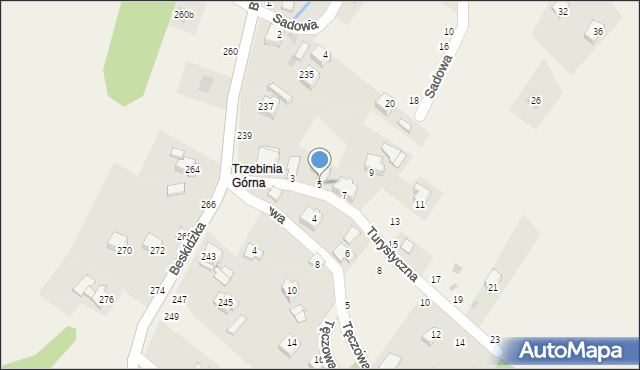 Trzebinia, Turystyczna, 5, mapa Trzebinia