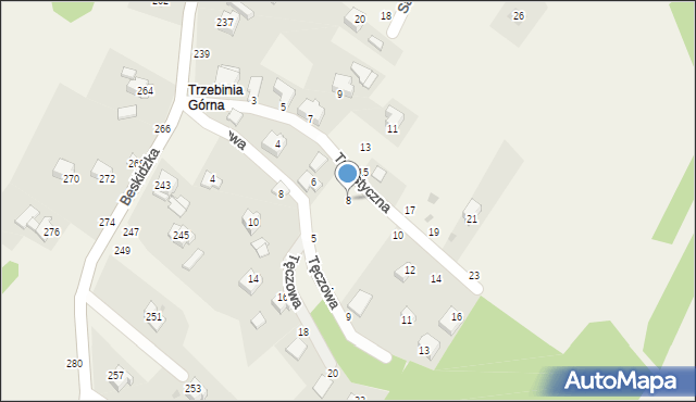 Trzebinia, Turystyczna, 8, mapa Trzebinia