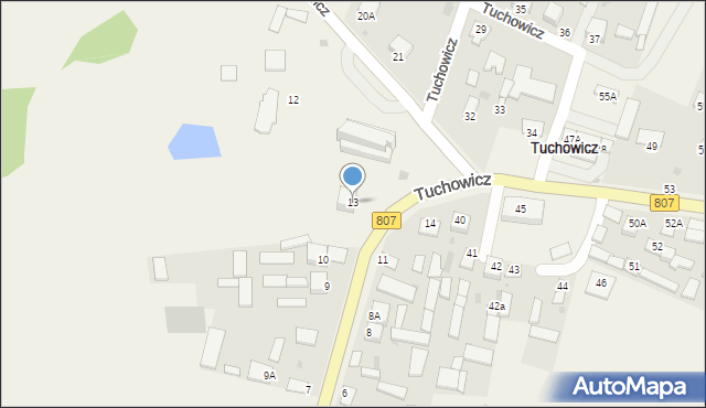 Tuchowicz, Tuchowicz, 13, mapa Tuchowicz