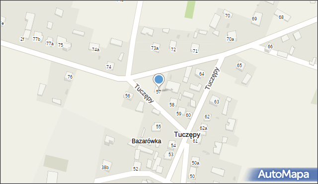 Tuczępy, Tuczępy, 57, mapa Tuczępy