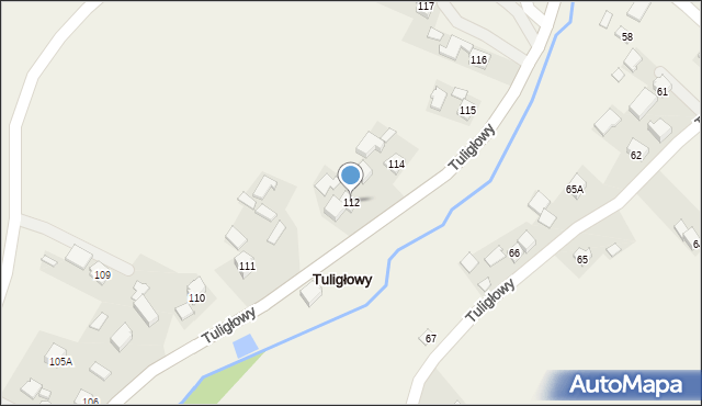 Tuligłowy, Tuligłowy, 112, mapa Tuligłowy