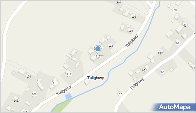 Tuligłowy, Tuligłowy, 112, mapa Tuligłowy