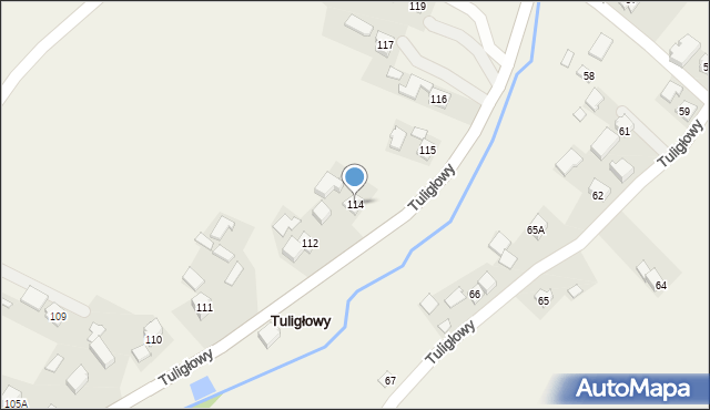 Tuligłowy, Tuligłowy, 114, mapa Tuligłowy
