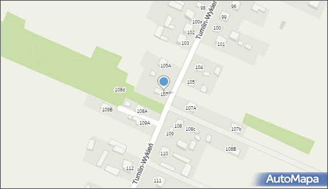 Tumlin-Wykień, Tumlin-Wykień, 107, mapa Tumlin-Wykień