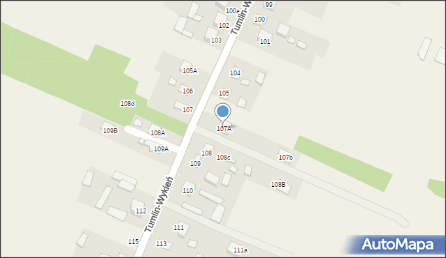 Tumlin-Wykień, Tumlin-Wykień, 107A, mapa Tumlin-Wykień