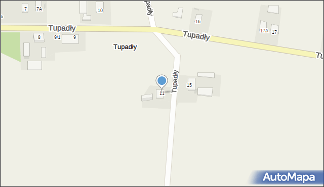 Tupadły, Tupadły, 11, mapa Tupadły