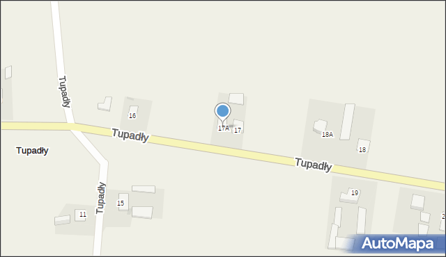 Tupadły, Tupadły, 17A, mapa Tupadły