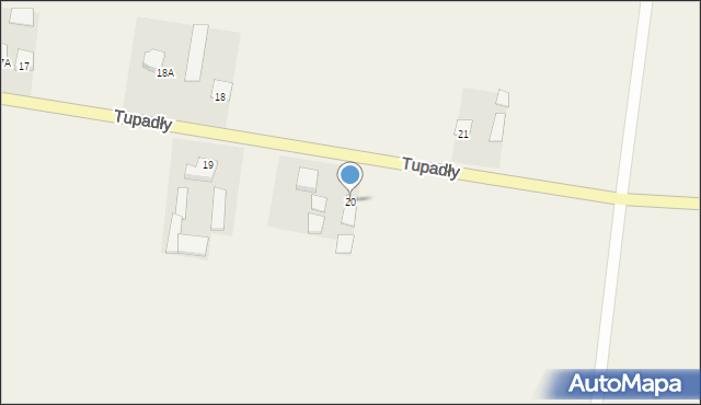 Tupadły, Tupadły, 20, mapa Tupadły