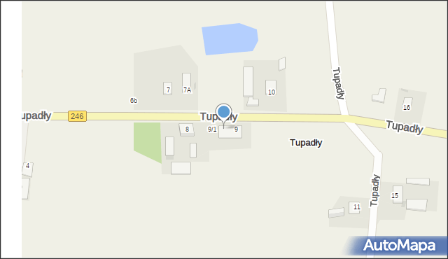 Tupadły, Tupadły, 9A, mapa Tupadły