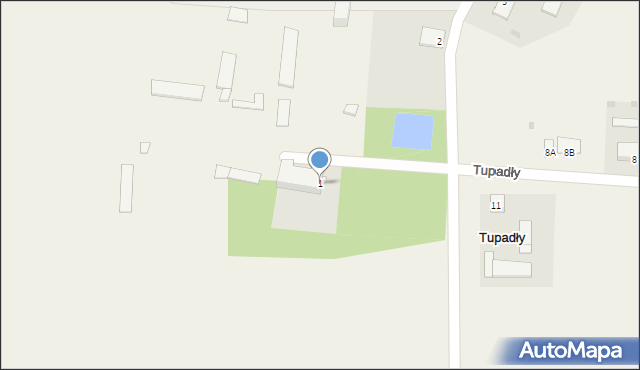 Tupadły, Tupadły, 1, mapa Tupadły