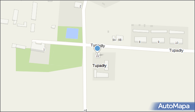 Tupadły, Tupadły, 11, mapa Tupadły