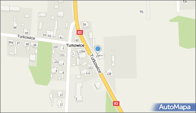 Turkowice, Turkowice, 137, mapa Turkowice