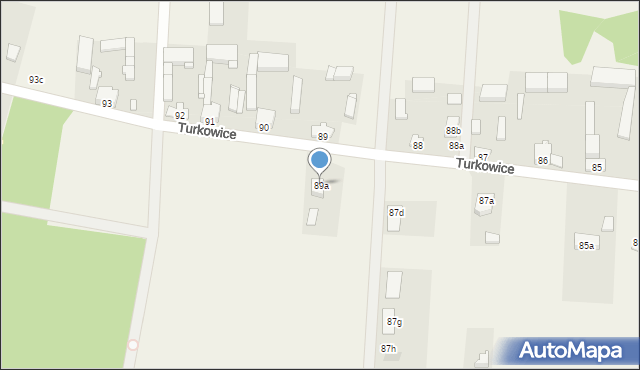 Turkowice, Turkowice, 89a, mapa Turkowice