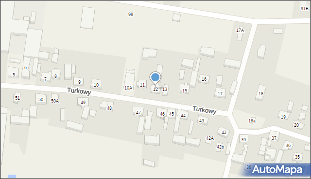 Turkowy, Turkowy, 12, mapa Turkowy