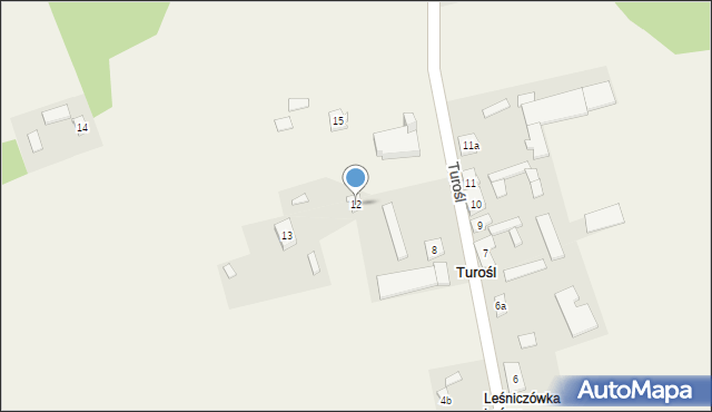 Turośl, Turośl, 12, mapa Turośl