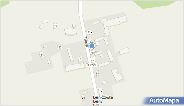 Turośl, Turośl, 9, mapa Turośl