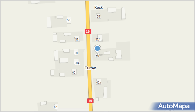 Turów, Turów, 59, mapa Turów