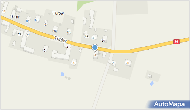 Turów, Turów, 3, mapa Turów