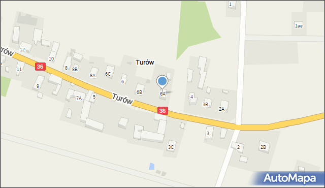 Turów, Turów, 6A, mapa Turów