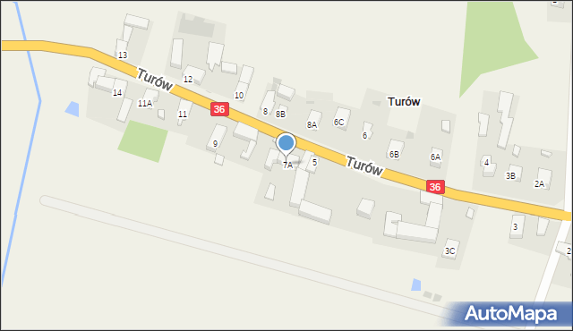 Turów, Turów, 7A, mapa Turów