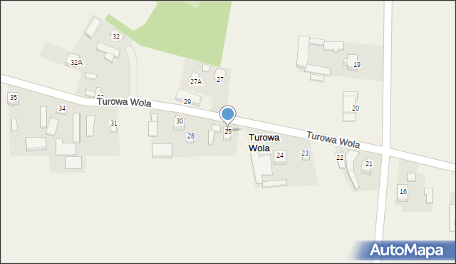 Turowa Wola, Turowa Wola, 25, mapa Turowa Wola