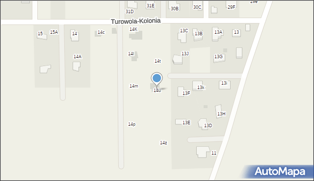 Turowola-Kolonia, Turowola-Kolonia, 14u, mapa Turowola-Kolonia