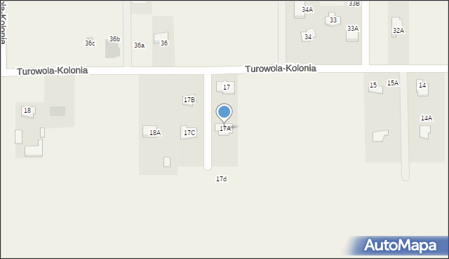 Turowola-Kolonia, Turowola-Kolonia, 17A, mapa Turowola-Kolonia