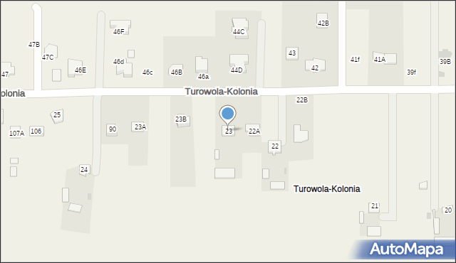 Turowola-Kolonia, Turowola-Kolonia, 23, mapa Turowola-Kolonia