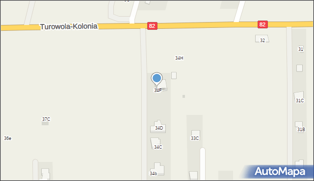 Turowola-Kolonia, Turowola-Kolonia, 34F, mapa Turowola-Kolonia