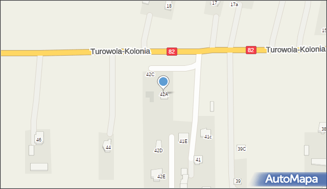 Turowola-Kolonia, Turowola-Kolonia, 42A, mapa Turowola-Kolonia
