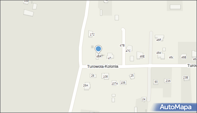 Turowola-Kolonia, Turowola-Kolonia, 48A, mapa Turowola-Kolonia