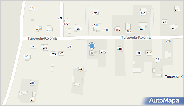 Turowola-Kolonia, Turowola-Kolonia, 90, mapa Turowola-Kolonia