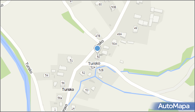 Tursko, Tursko, 50c, mapa Tursko