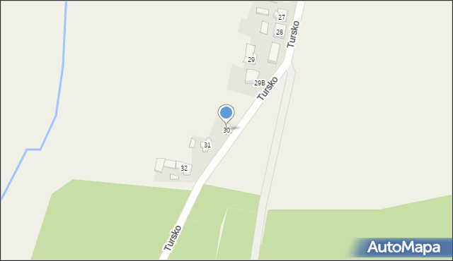 Tursko, Tursko, 30, mapa Tursko