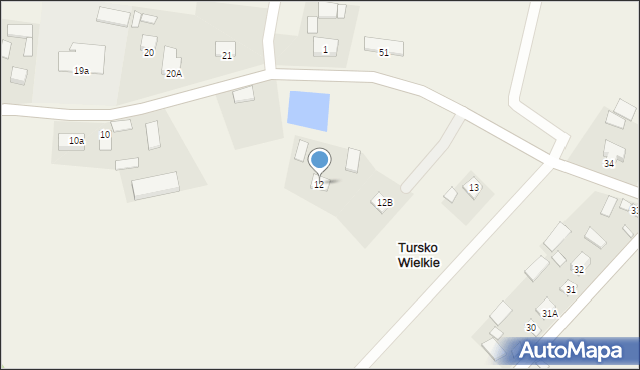 Tursko Wielkie, Tursko Wielkie-Kolonia, 12, mapa Tursko Wielkie