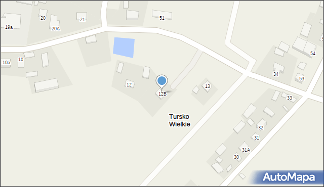 Tursko Wielkie, Tursko Wielkie-Kolonia, 12B, mapa Tursko Wielkie