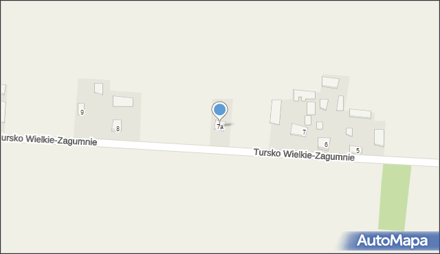 Tursko Wielkie, Tursko Wielkie-Zagumnie, 7a, mapa Tursko Wielkie