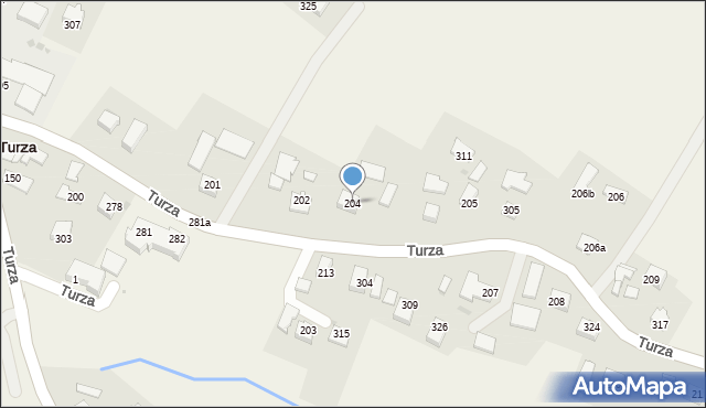 Turza, Turza, 204, mapa Turza