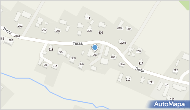 Turza, Turza, 207, mapa Turza