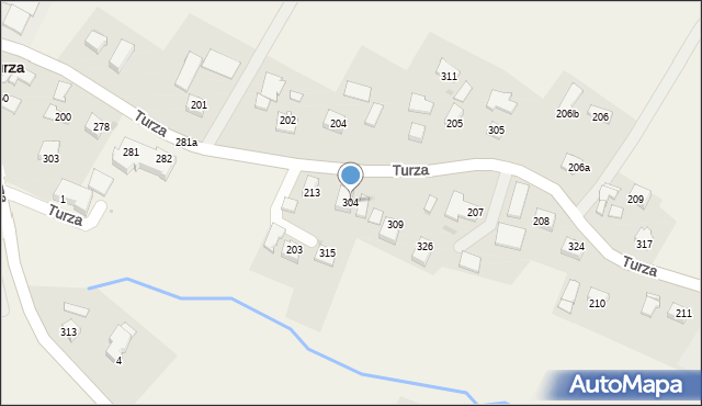 Turza, Turza, 304, mapa Turza