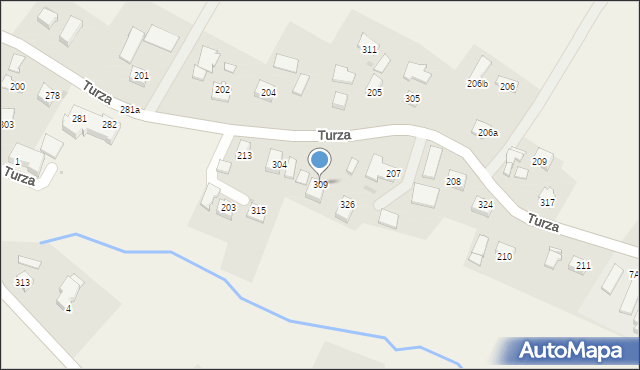 Turza, Turza, 309, mapa Turza