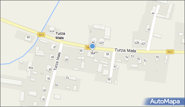 Turza Mała, Turza Mała, 58A, mapa Turza Mała