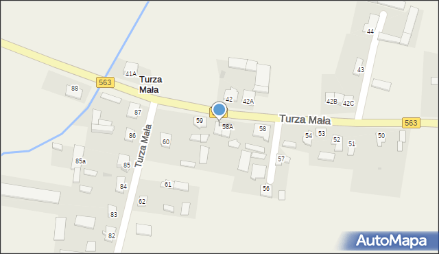 Turza Mała, Turza Mała, 58B, mapa Turza Mała