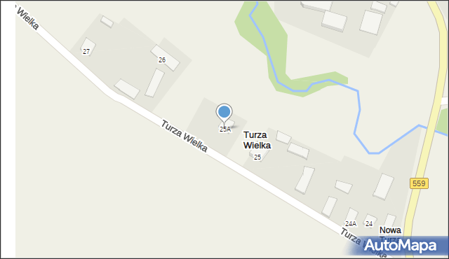 Turza Wielka, Turza Wielka, 25A, mapa Turza Wielka