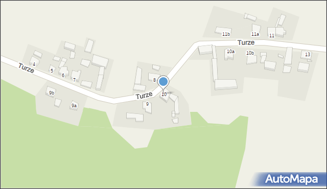 Turze, Turze, 10, mapa Turze