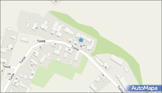 Turze, Turze, 38, mapa Turze