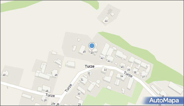 Turze, Turze, 43, mapa Turze