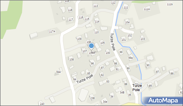 Turze Pole, Turze Pole, 106A, mapa Turze Pole